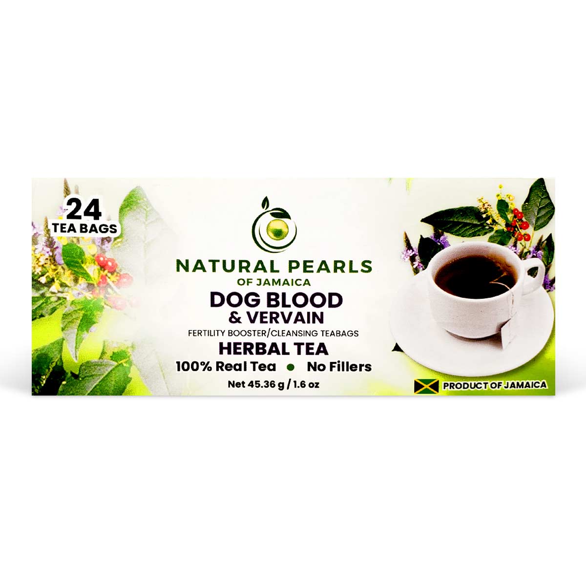 Natural Pearls of Jamaica Dog Blood & Blu Vervain Teabag, 1.6oz